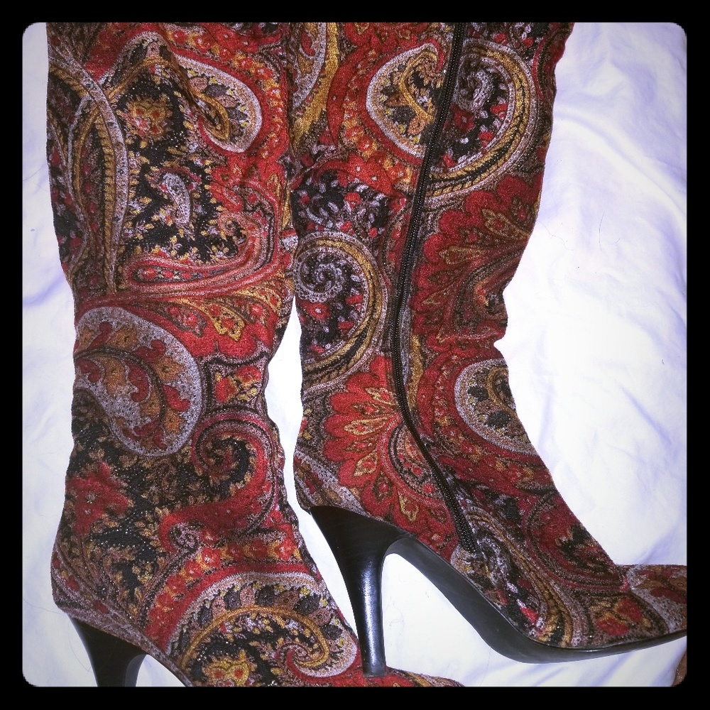 Diba heeled tapestry boots
